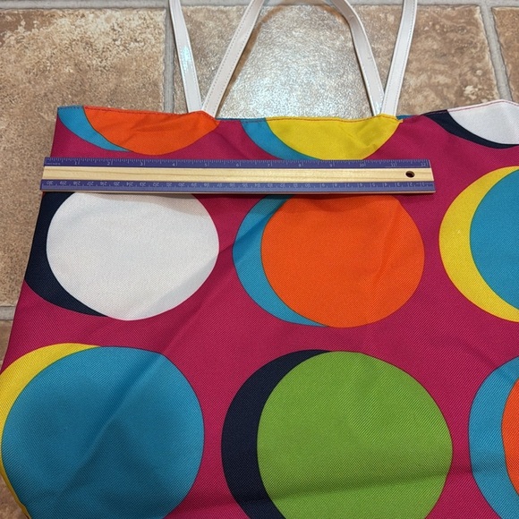 Estee Lauder Lisa Perry Tote Beach Bag Bright Multicolor 14”x16” Skincare/Makeup - Picture 8 of 12